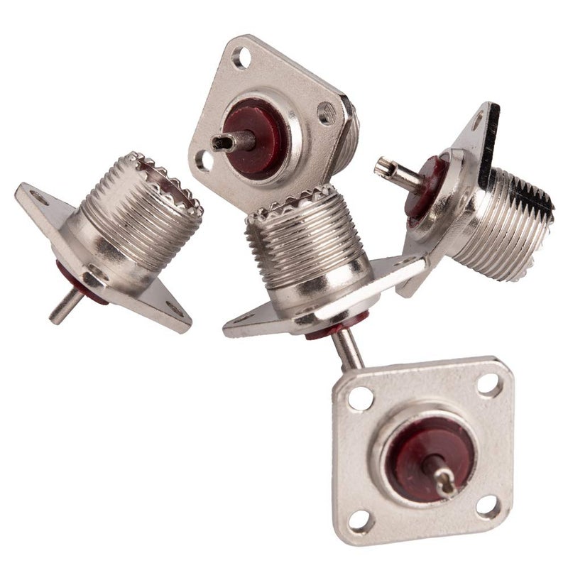 Inovat 5pcs UHF Female Jack Solder SO-239 4-Hole Panel Chassis Mount Coax Connector - Image 4